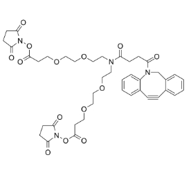 N-DBCO-N-bis(PEG2-C2-NHS ester)，N-Dbco-N-bis(peg2-nhs ester)，CAS號：2128735-29-3，N-二苯基環辛炔-N-bis(二聚乙二醇-C2-琥珀酰亞胺酯)