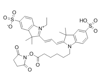 146368-16-3；磺酸花菁染料； Sulfo Cy3 NHS ester；磺化Cy3-N-羥基琥珀酰亞胺酯 	