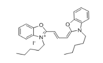 53213-81-3；3,3＇-Di-n-pentyloxacarbocyanine iodide；3,3＇-二戊基氧雜羰花青碘化物	